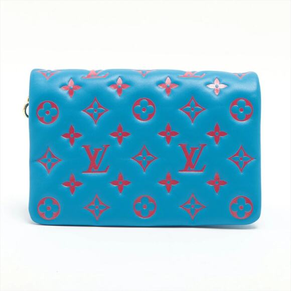 Louis Vuitton Coussin Pochette Bag Embossed Lambskin Blue/Red - Picture 1 of 6